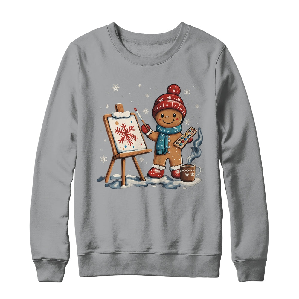 Artist Gingerbread Painter Art Teacher Student Christmas Shirt & Sweatshirt | siriusteestore