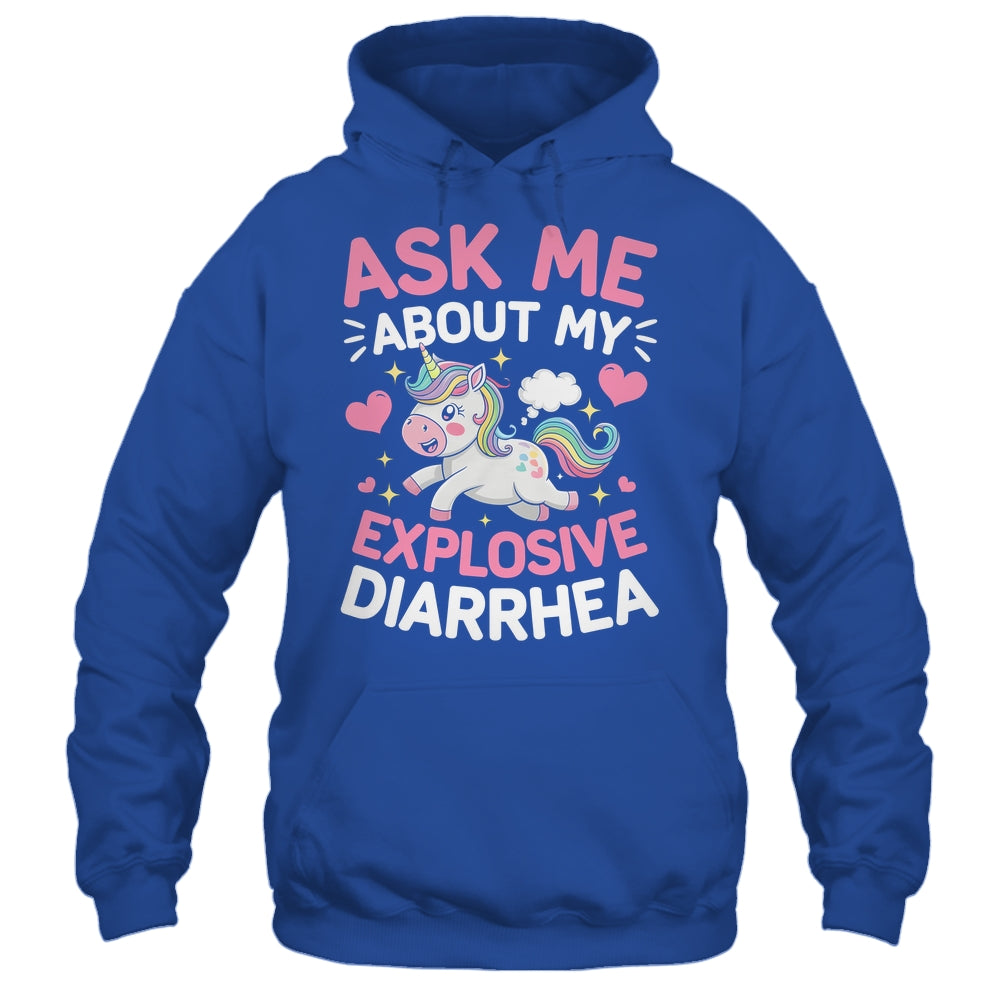 Ask Me About My Explosive Diarrhea Funny Poop Meme Unicorn Shirt & Tank Top | siriusteestore