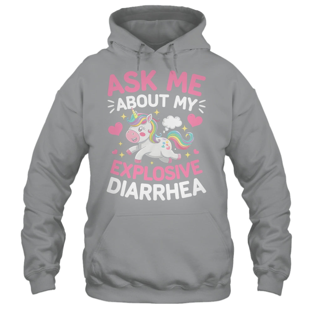 Ask Me About My Explosive Diarrhea Funny Poop Meme Unicorn Shirt & Tank Top | siriusteestore