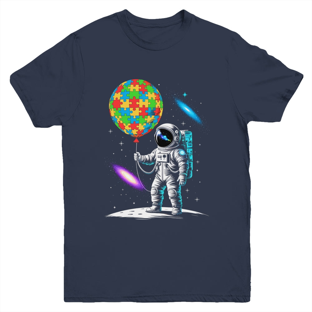 Astronaut Balloon Autism Awareness Space Autistic Kids Boys Youth Shirt | siriusteestore