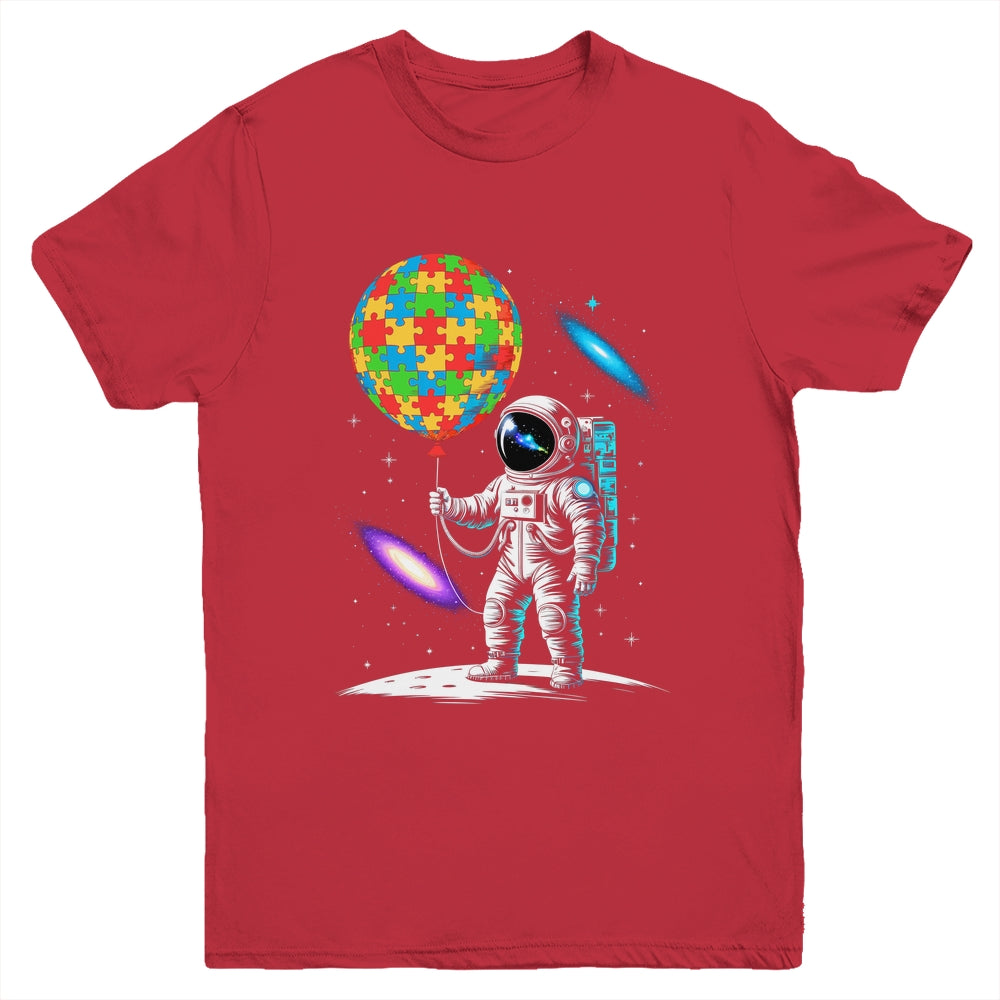 Astronaut Balloon Autism Awareness Space Autistic Kids Boys Youth Shirt | siriusteestore