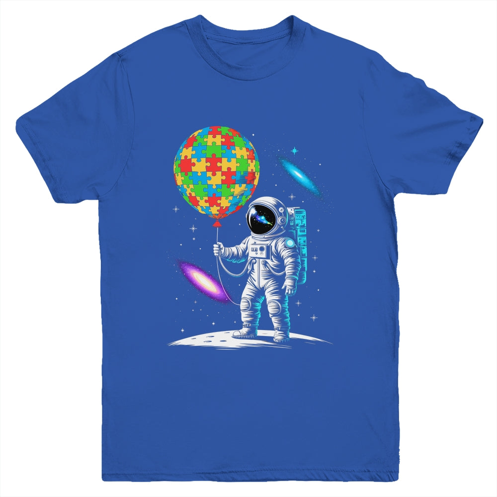Astronaut Balloon Autism Awareness Space Autistic Kids Boys Youth Shirt | siriusteestore
