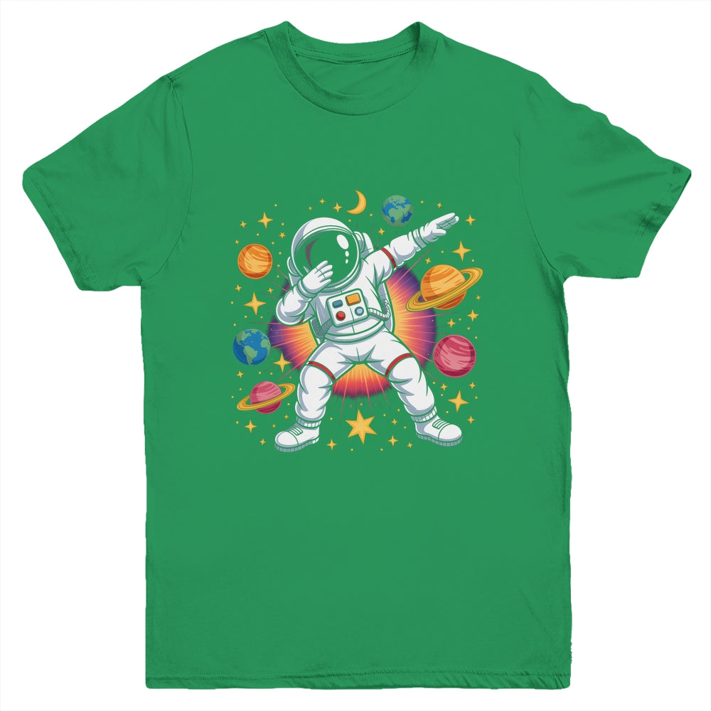 Astronaut Dabbing In Space Cosmic Galaxy Adventure Boy Girls Youth Shirt | siriusteestore