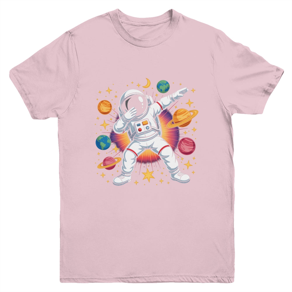 Astronaut Dabbing In Space Cosmic Galaxy Adventure Boy Girls Youth Shirt | siriusteestore