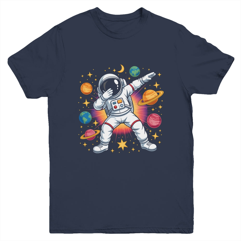 Astronaut Dabbing In Space Cosmic Galaxy Adventure Boy Girls Youth Shirt | siriusteestore