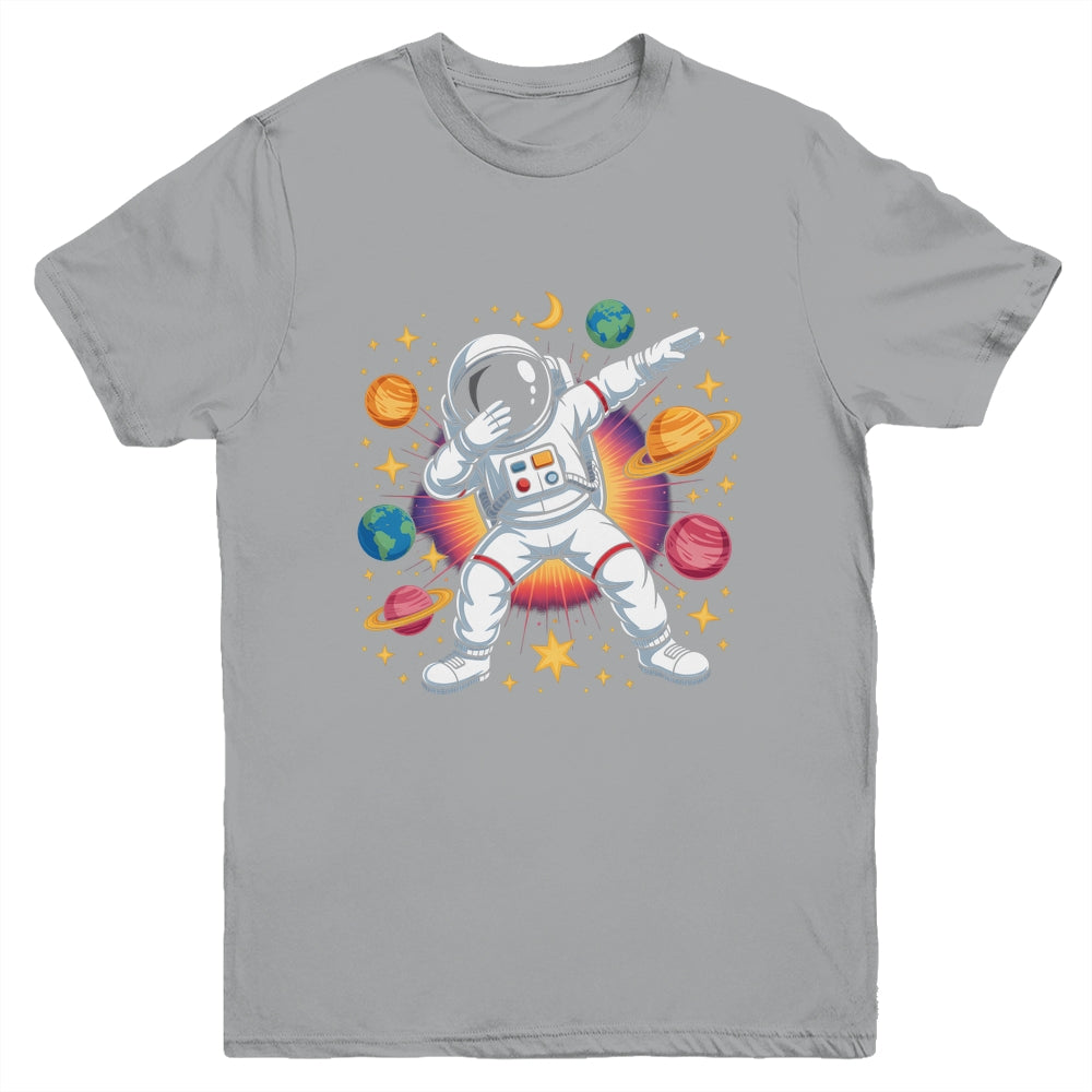 Astronaut Dabbing In Space Cosmic Galaxy Adventure Boy Girls Youth Shirt | siriusteestore