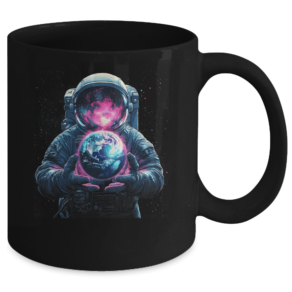 Astronaut Holding Planet Outer Space Galaxy Universe Science Mug | siriusteestore