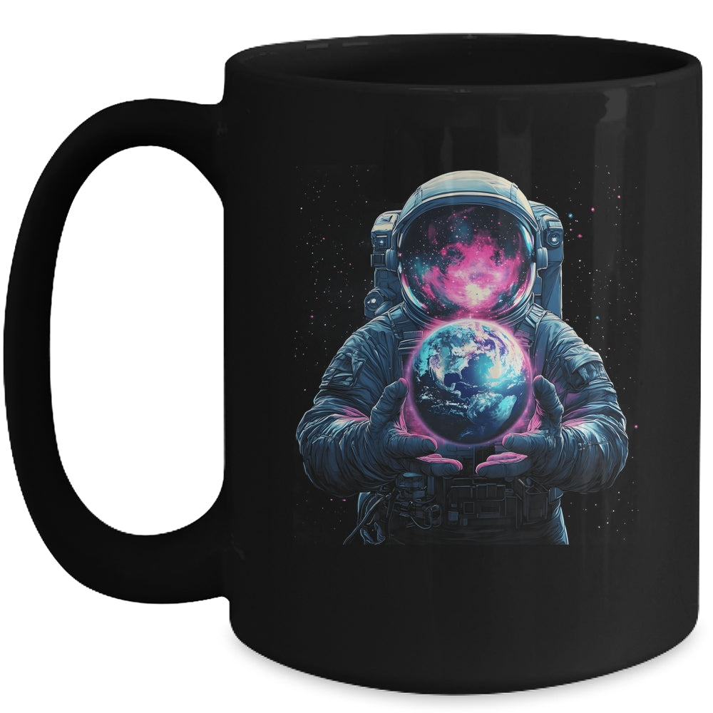 Astronaut Holding Planet Outer Space Galaxy Universe Science Mug | siriusteestore