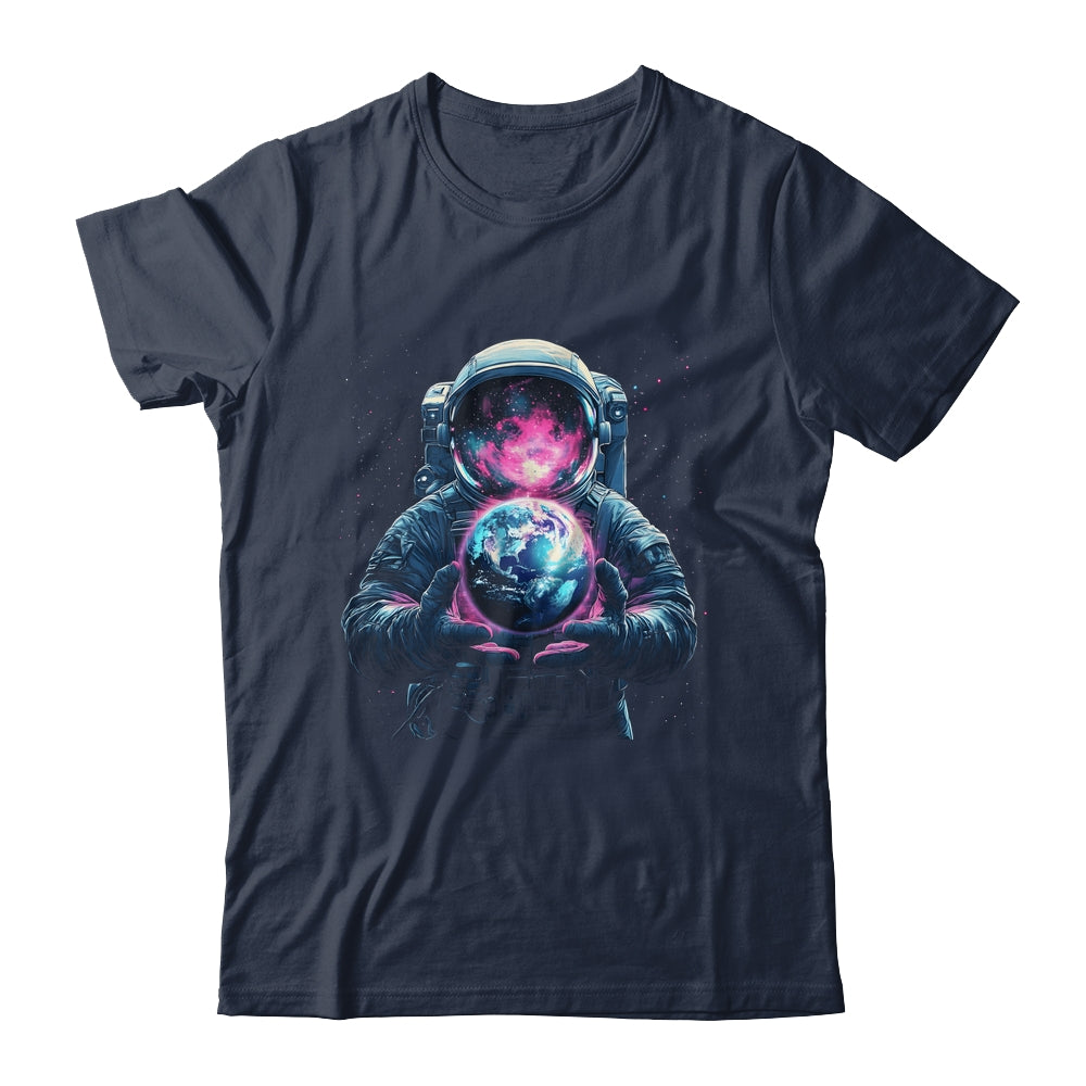 Astronaut Holding Planet Outer Space Galaxy Universe Science Shirt & Hoodie | siriusteestore