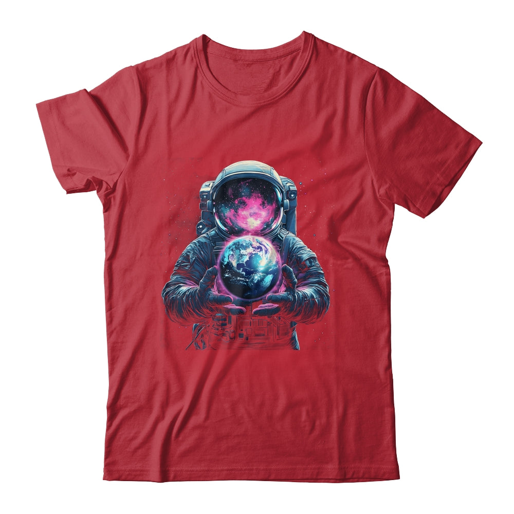 Astronaut Holding Planet Outer Space Galaxy Universe Science Shirt & Hoodie | siriusteestore