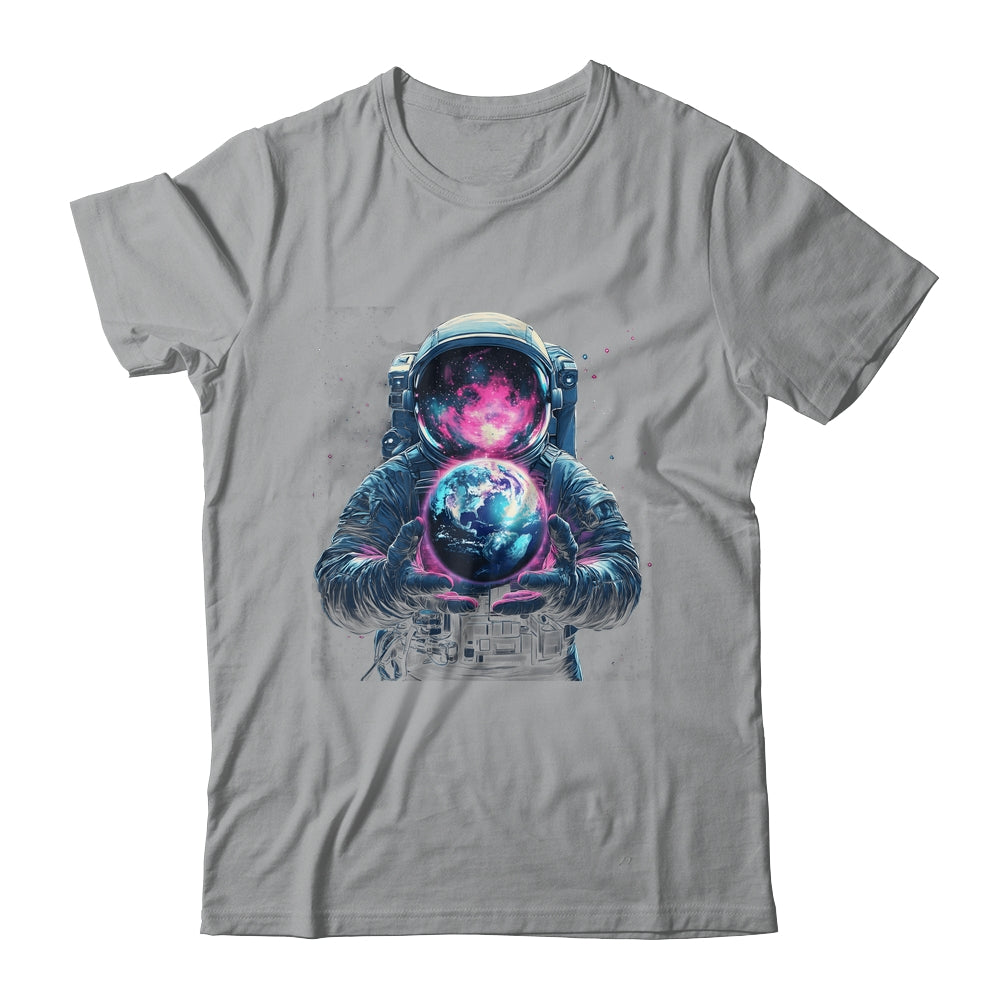 Astronaut Holding Planet Outer Space Galaxy Universe Science Shirt & Hoodie | siriusteestore