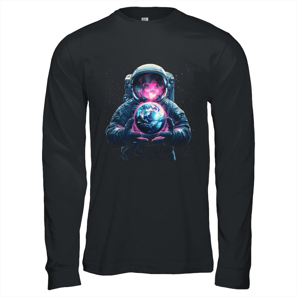 Astronaut Holding Planet Outer Space Galaxy Universe Science Shirt & Hoodie | siriusteestore