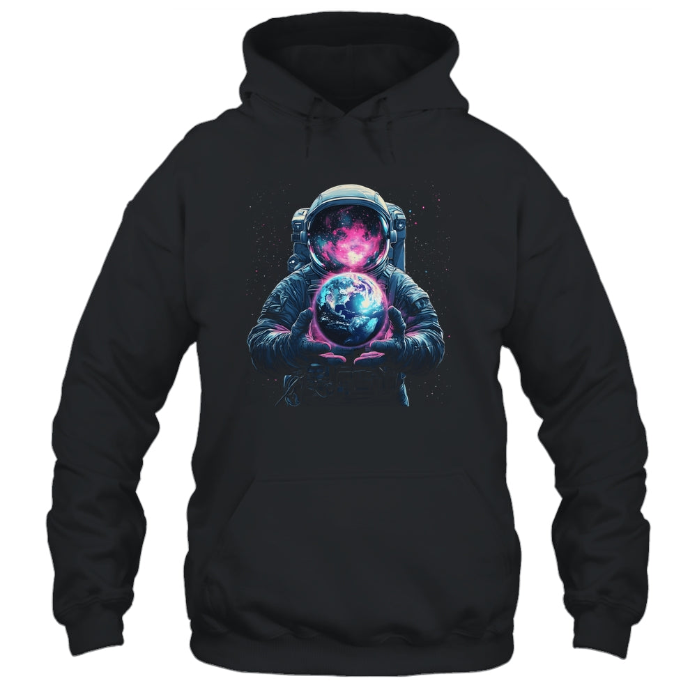 Astronaut Holding Planet Outer Space Galaxy Universe Science Shirt & Hoodie | siriusteestore