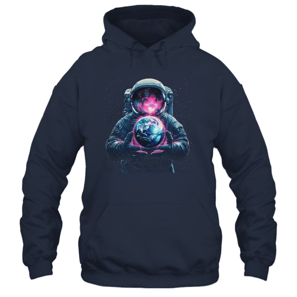 Astronaut Holding Planet Outer Space Galaxy Universe Science Shirt & Hoodie | siriusteestore
