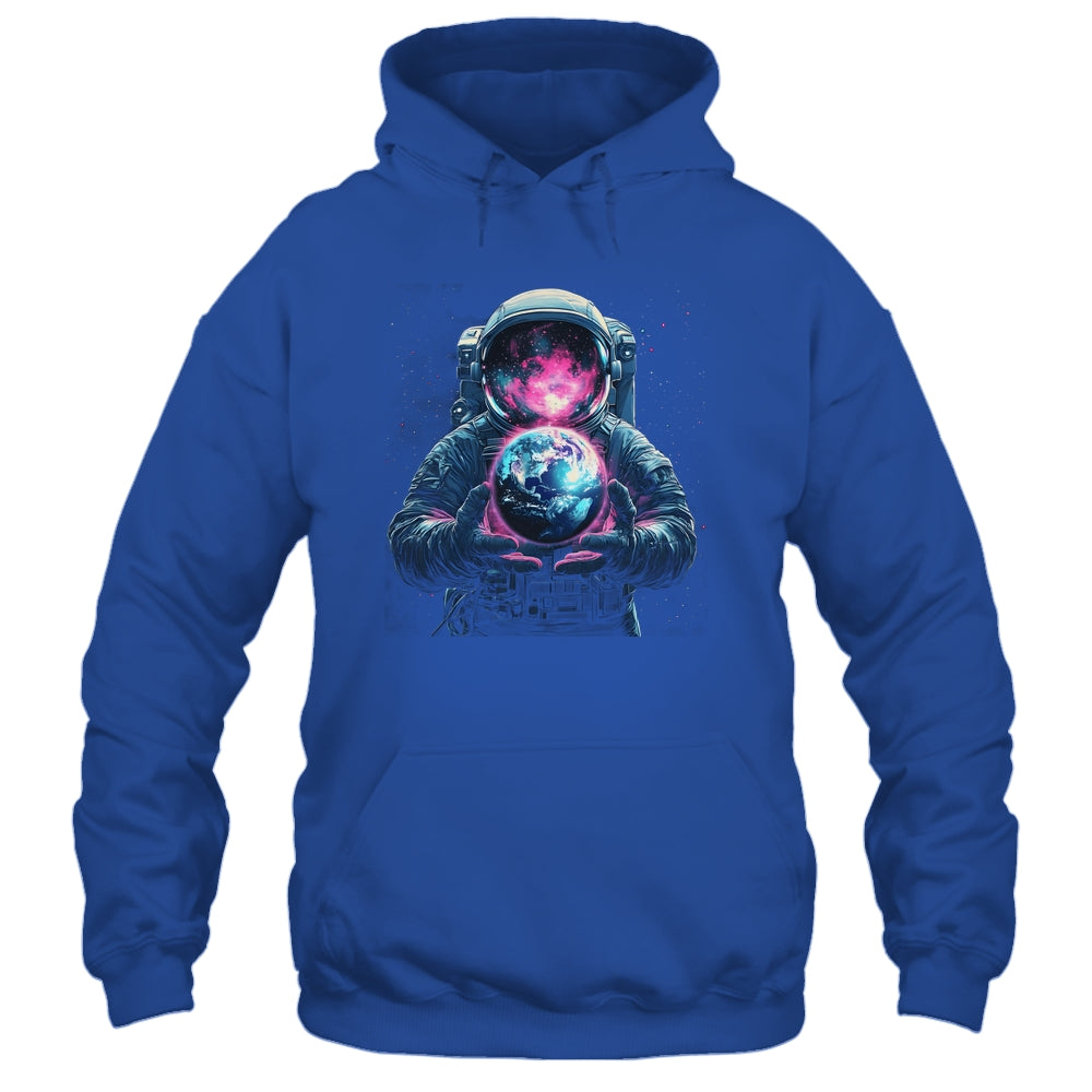 Astronaut Holding Planet Outer Space Galaxy Universe Science Shirt & Hoodie | siriusteestore
