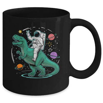 Astronaut On Dinosaur T-Rex Rock Space Rocker Boys Kids Mug | siriusteestore