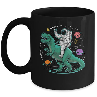 Astronaut On Dinosaur T-Rex Rock Space Rocker Boys Kids Mug | siriusteestore