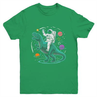 Astronaut On Dinosaur T-Rex Rock Space Rocker Boys Kids Youth Shirt | siriusteestore