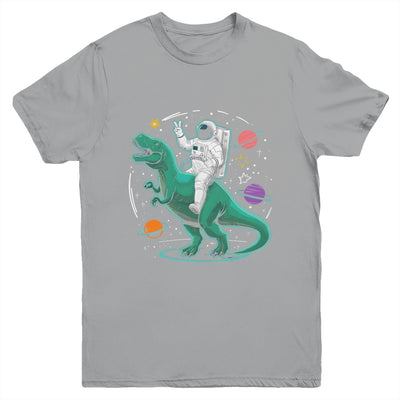Astronaut On Dinosaur T-Rex Rock Space Rocker Boys Kids Youth Shirt | siriusteestore