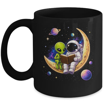 Astronaut Reading Book To Alien Moon Space Astronomy Galaxy Mug | siriusteestore