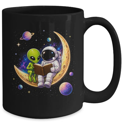 Astronaut Reading Book To Alien Moon Space Astronomy Galaxy Mug | siriusteestore