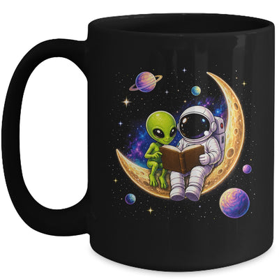 Astronaut Reading Book To Alien Moon Space Astronomy Galaxy Mug | siriusteestore