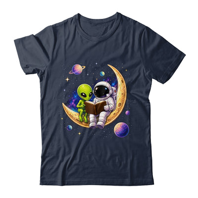 Astronaut Reading Book To Alien Moon Space Astronomy Galaxy Shirt & Hoodie | siriusteestore