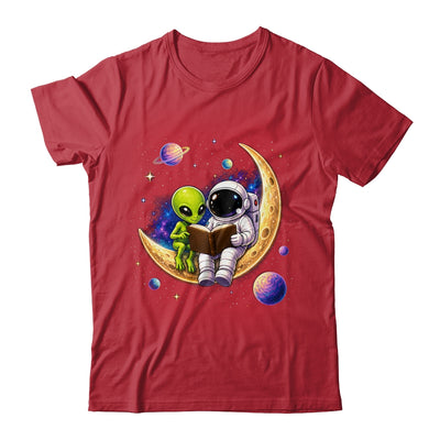Astronaut Reading Book To Alien Moon Space Astronomy Galaxy Shirt & Hoodie | siriusteestore