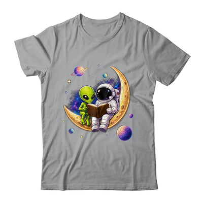 Astronaut Reading Book To Alien Moon Space Astronomy Galaxy Shirt & Hoodie | siriusteestore