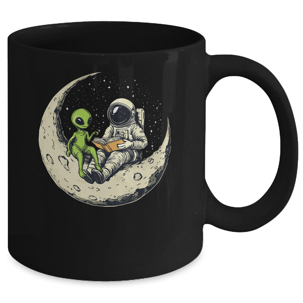 Astronaut Reading Book To Alien Moon Space Women Kids Men Mug | siriusteestore