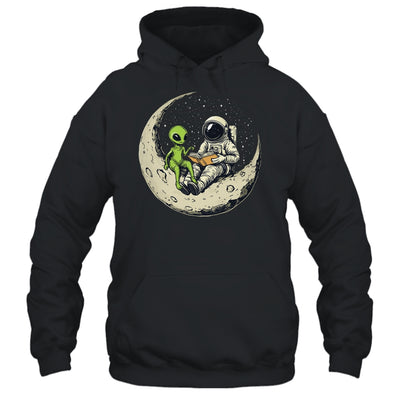 Astronaut Reading Book To Alien Moon Space Women Kids Men Shirt & Hoodie | siriusteestore
