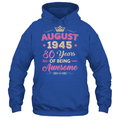 August 1945 80 Years Of Being Awesome Retro 80th Birthday Shirt & Tank Top | siriusteestore