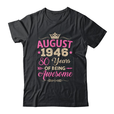August 1946 80 Years Of Being Awesome Retro 80th Birthday Shirt & Tank Top | siriusteestore