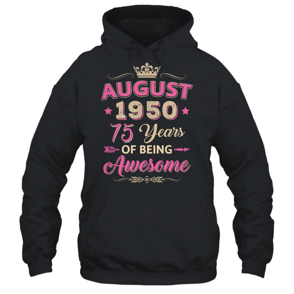 August 1950 75 Years Of Being Awesome Retro 75th Birthday Shirt & Tank Top | siriusteestore