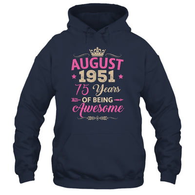 August 1951 75 Years Of Being Awesome Retro 75th Birthday Shirt & Tank Top | siriusteestore