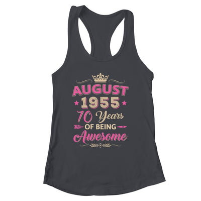 August 1955 70 Years Of Being Awesome Retro 70th Birthday Shirt & Tank Top | siriusteestore