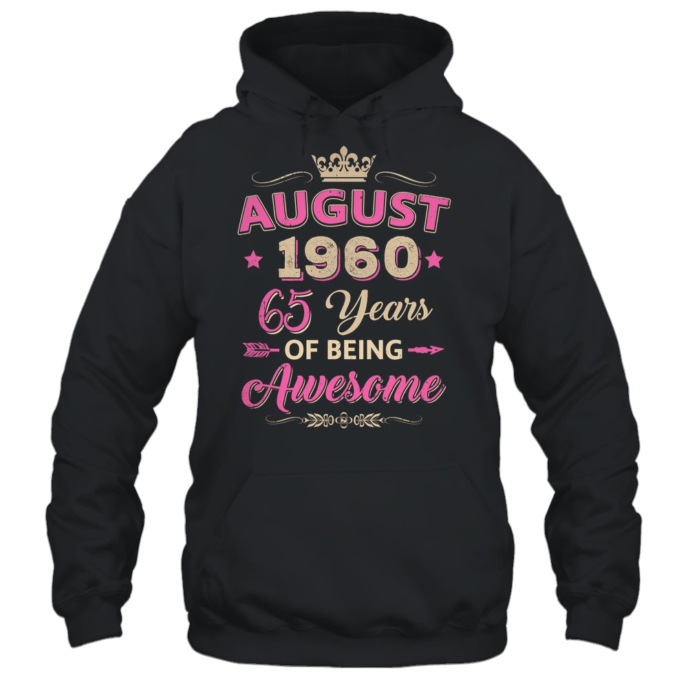 August 1960 65 Years Of Being Awesome Retro 65th Birthday Shirt & Tank Top | siriusteestore