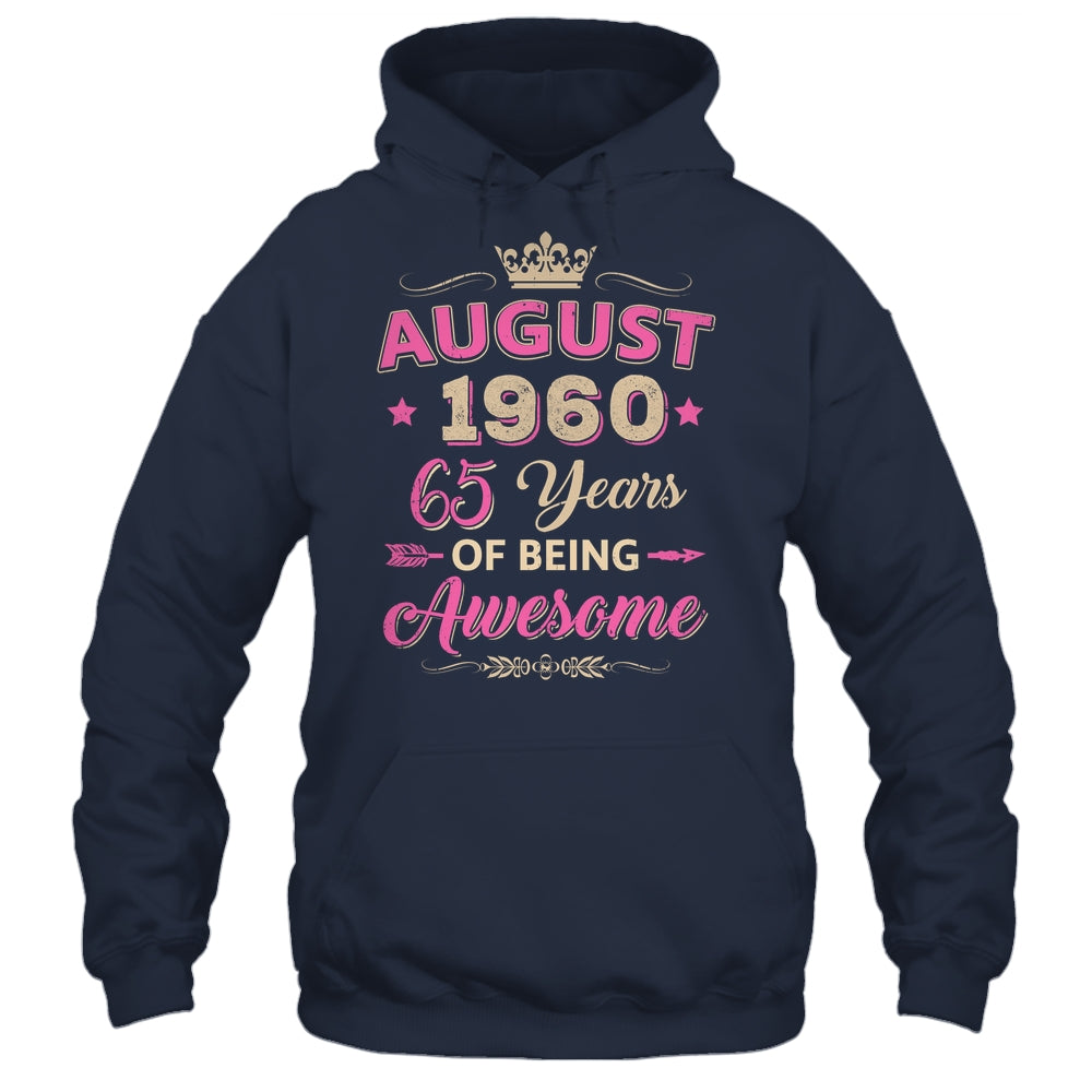 August 1960 65 Years Of Being Awesome Retro 65th Birthday Shirt & Tank Top | siriusteestore