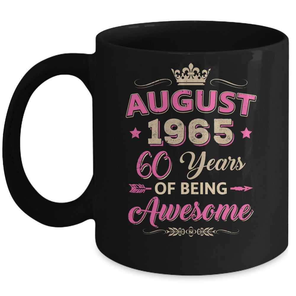 August 1965 60 Years Of Being Awesome Retro 60th Birthday Mug | siriusteestore