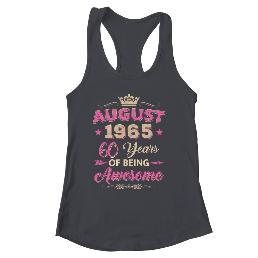 August 1965 60 Years Of Being Awesome Retro 60th Birthday Shirt & Tank Top | siriusteestore
