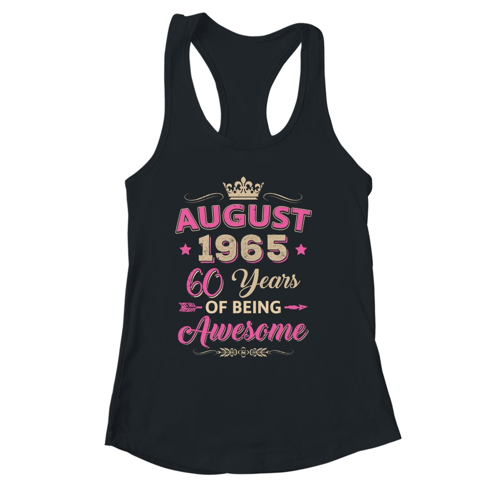 August 1965 60 Years Of Being Awesome Retro 60th Birthday Shirt & Tank Top | siriusteestore