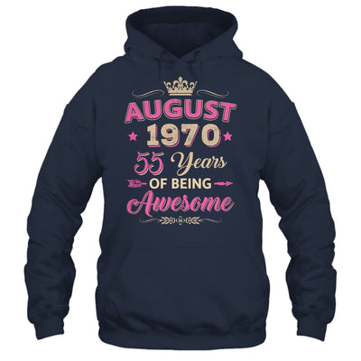August 1970 55 Years Of Being Awesome Retro 55th Birthday Shirt & Tank Top | siriusteestore