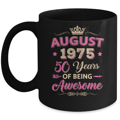 August 1975 50 Years Of Being Awesome Retro 50th Birthday Mug | siriusteestore