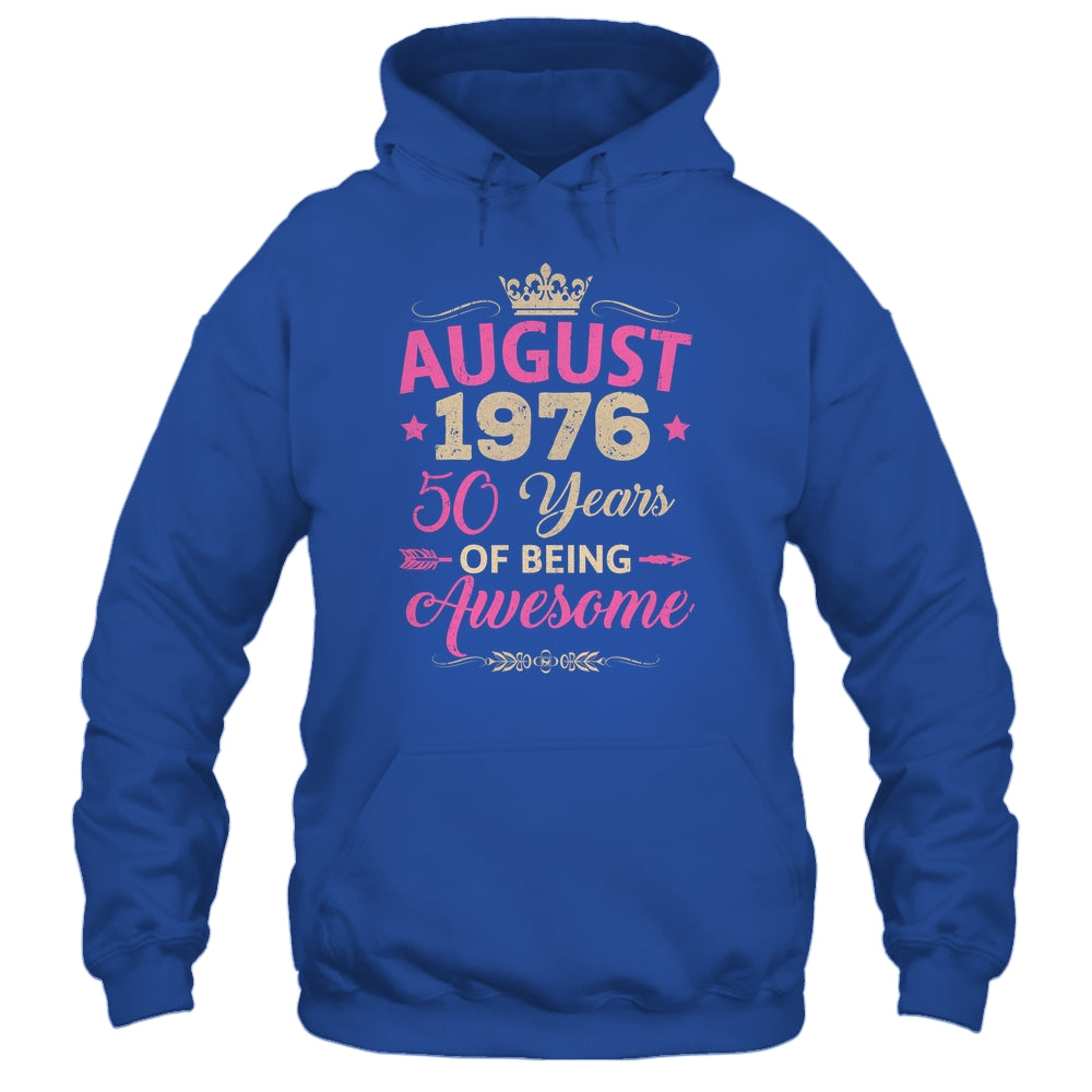 August 1976 50 Years Of Being Awesome Retro 50th Birthday Shirt & Tank Top | siriusteestore