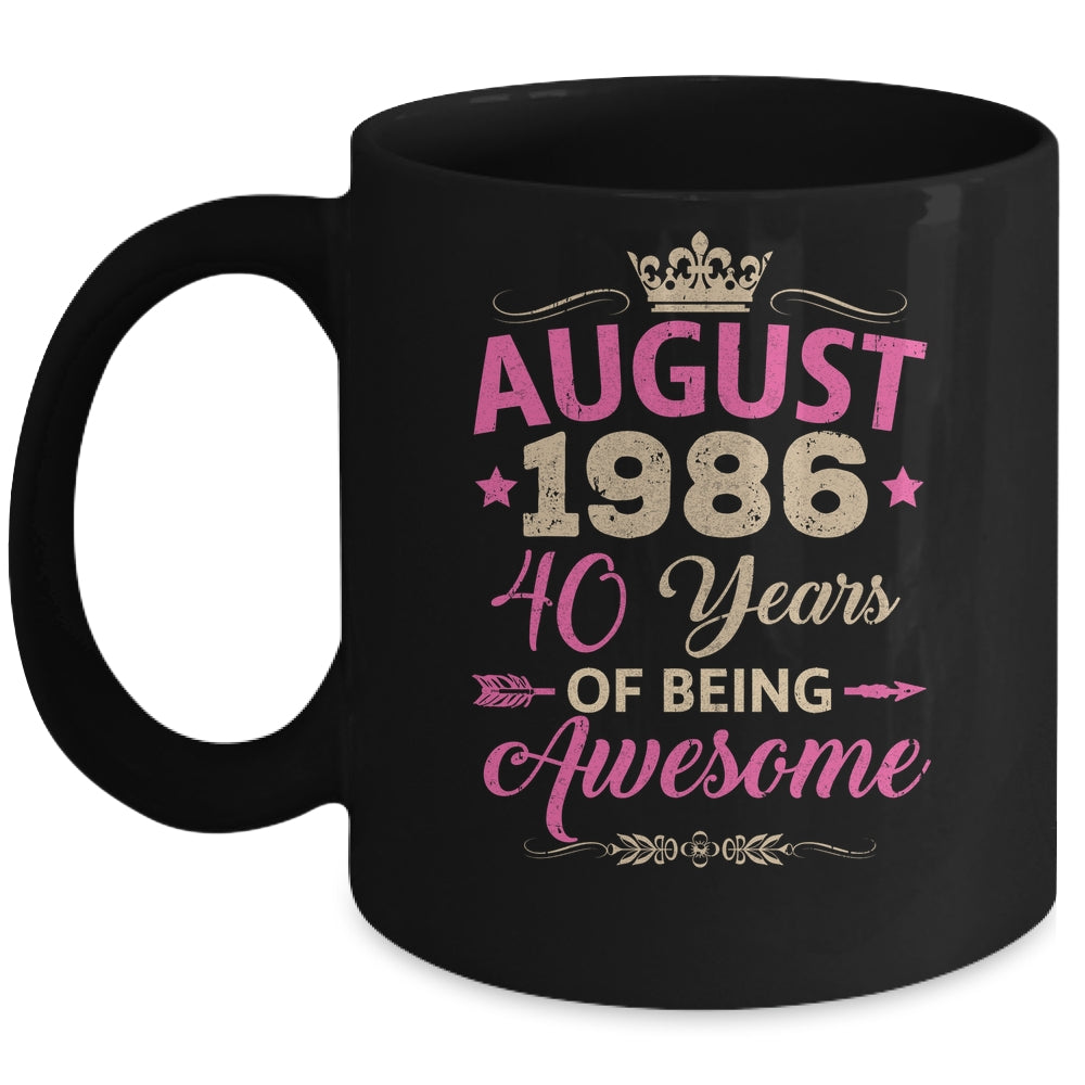 August 1986 40 Years Of Being Awesome Retro 40th Birthday Mug | siriusteestore