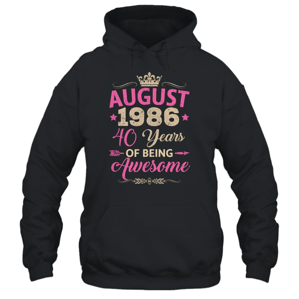 August 1986 40 Years Of Being Awesome Retro 40th Birthday Shirt & Tank Top | siriusteestore