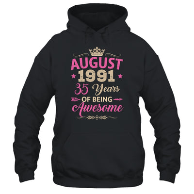 August 1991 35 Years Of Being Awesome Retro 35th Birthday Shirt & Tank Top | siriusteestore
