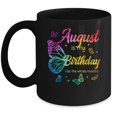 August Birthday For Women Girls Butterfly Tie Dye Theme Mug | siriusteestore
