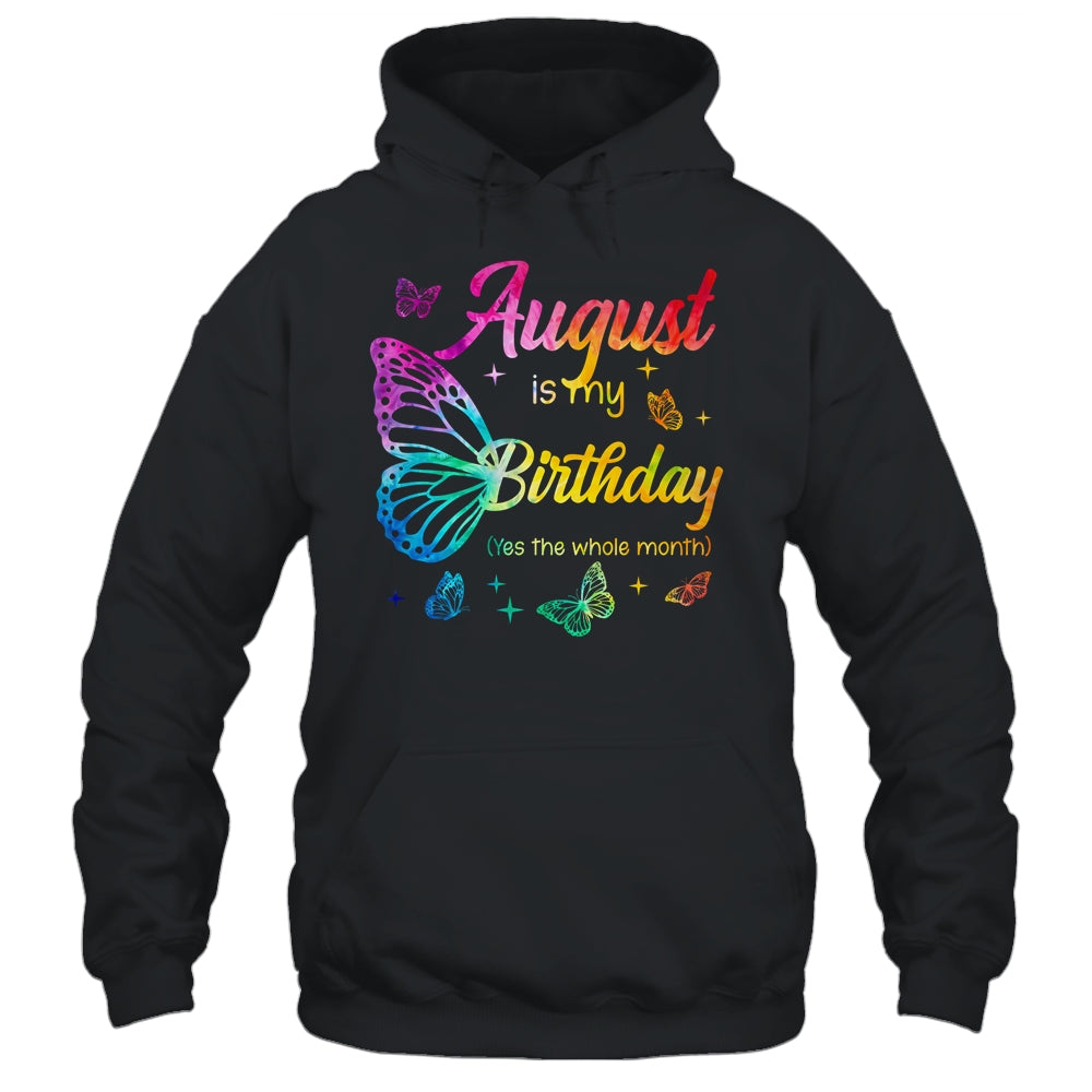 August Birthday For Women Girls Butterfly Tie Dye Theme Shirt & Tank Top | siriusteestore