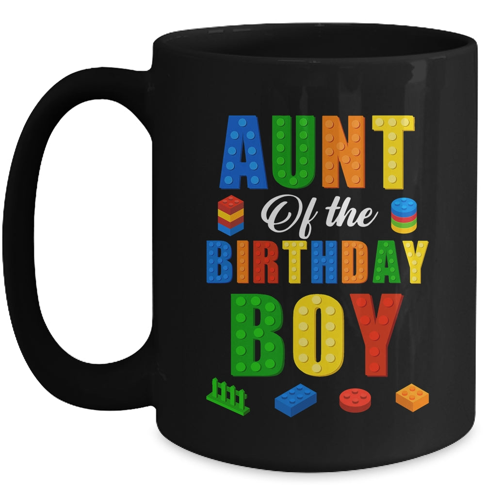 Aunt Birthday Boy Master Builder Building Bricks Blocks Mug | siriusteestore